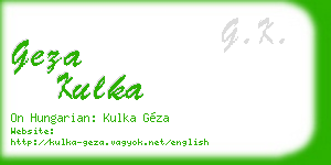 geza kulka business card
