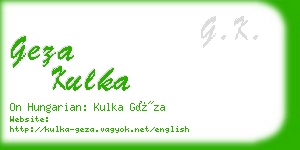 geza kulka business card